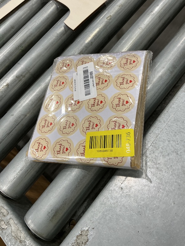 Photo 1 of 100Pcs Kraft Paper Cookie Bags with Clear Window & Thank You Stickers