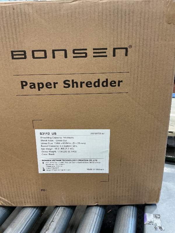 Photo 1 of **See Clerk Notes**BONSEN 14-Sheet Cross-Cut Paper Shredder