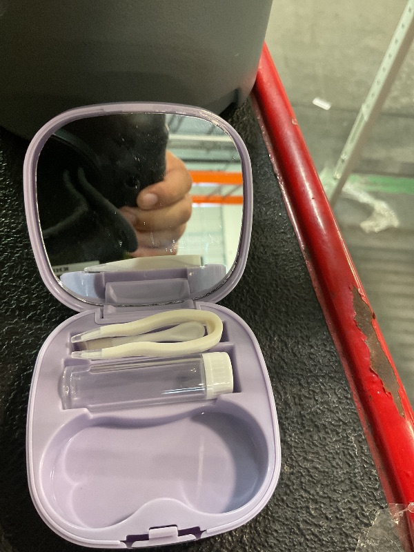 Photo 1 of *****MISSING CASE*****Vastsoon Contact Lens Case with Cleaner Washer, Travel Size Cute Colored Contact Lenses Applicator Removal Tool Kit with Mirror Solution Bottle for Daily Outdoor (Purple)