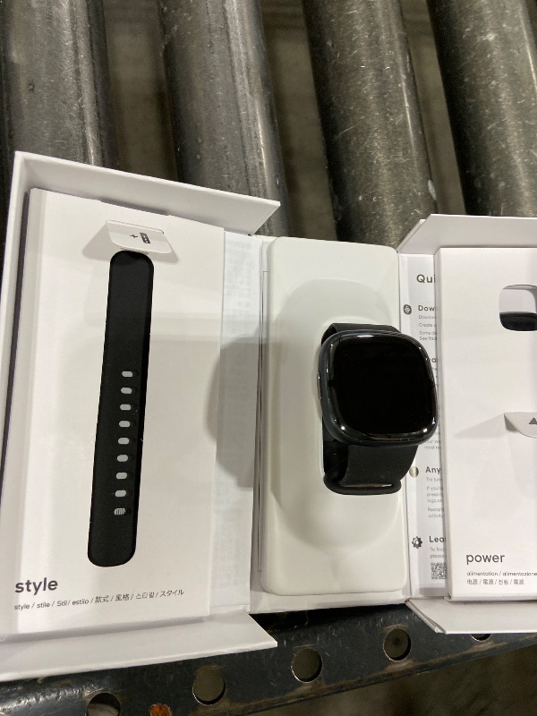View 3 of Fitbit Sense 2 Advanced Health and Fitness Smart Watch (Grey/Graphite) with Manage Stress, ECG, SpO2, GPS, 2 Sizes Bands, Bundle with Charger Dock, Wall Adapter, 2 Screen Protectors & PremGear Cloth
