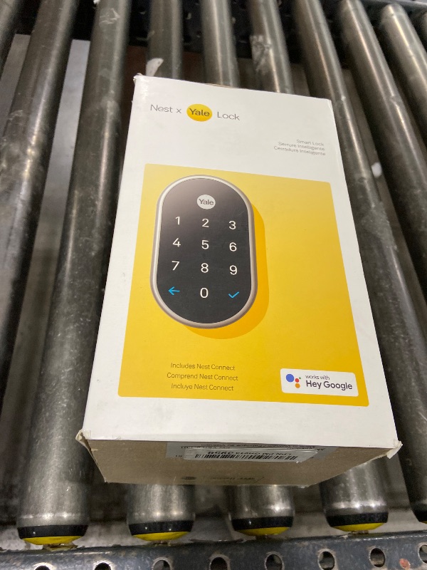 View 2 of Google Nest x Yale Lock - Tamper-Proof Smart Lock for Keyless Entry - Keypad Deadbolt Lock for Front Door - Satin Nickel