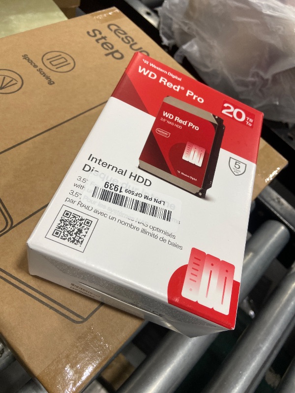 Photo 1 of Western Digital 20TB WD Red Pro NAS Internal Hard Drive HDD - 7200 RPM, SATA 6 Gb/s, CMR, 512 MB Cache, 3.5" - WD202KFGX
