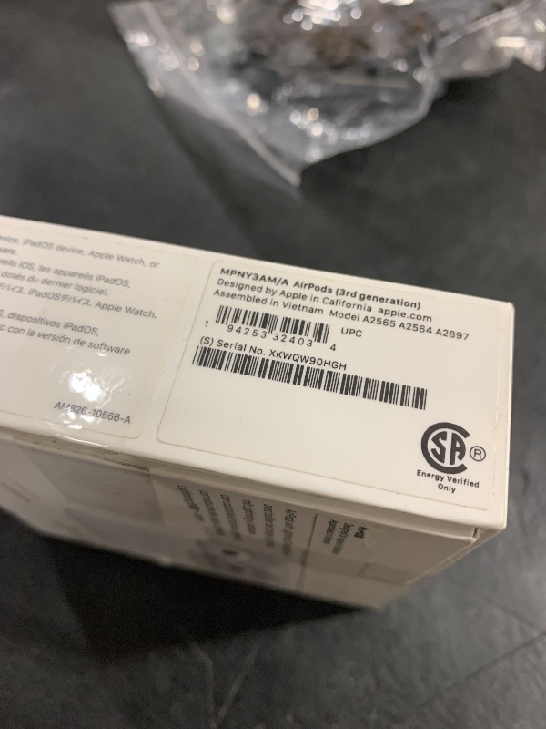 Photo 1 of Apple AirPods (3rd Gen) Wireless Earbuds