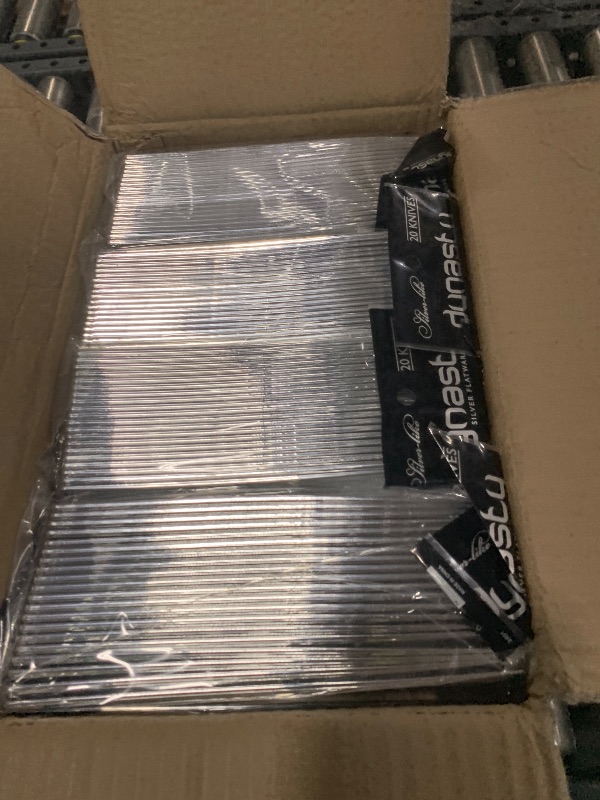 View 3 of Dynasty Silver Knives Disposable Flatware - Bulk Case of 960 (48 packs x 20) - Party, Catering & Event Use ONLY KNIVES