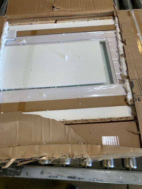 Photo 1 of SMARTSTANDARD 60in x 84in Bifold Barn Door, Frosted Glass Barn Door with Hardware Kit Included, Pre-Drilled Holes Easy Assembly -Solid Barn Door Slab Covered with Water-Proof PVC Surface, White