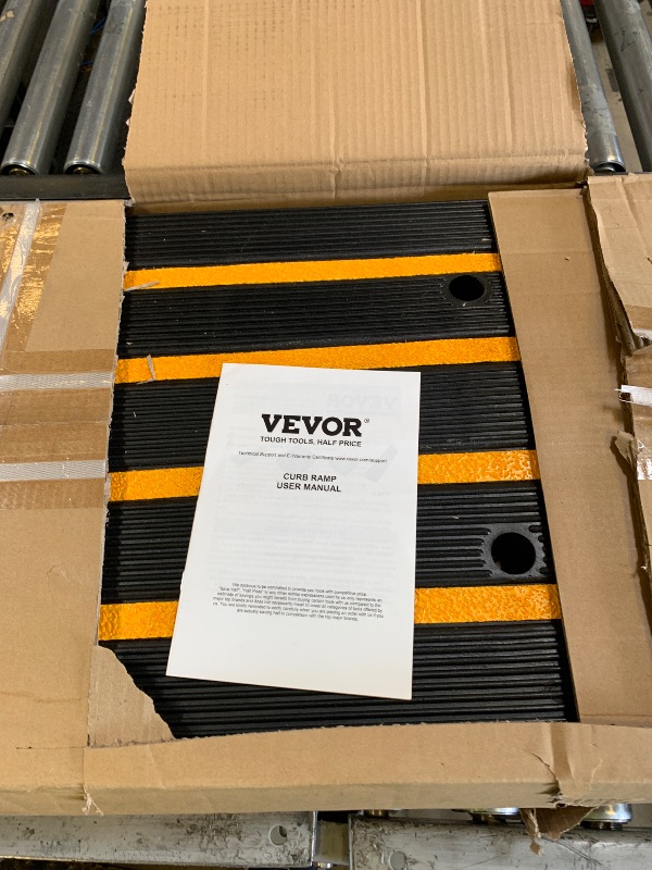 Photo 1 of VEVOR Rubber Curb Ramps for Driveway, 2 Pack Threshold Bridge, 33069 lbs Load Capacity, 2.5" Rise, with Reflective Safety Strips, Ideal for Cars, RVs, Scooters and Motorcycles to Prevent Car Scraping