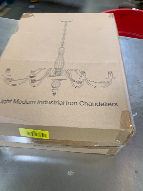 View 2 of 29" Black Chandelier for Dining Room, Modern Farmhouse 6-Light Light Fixture Hanging, Industrial Kitchen Lighting Fixtures with Leaf, Vintage Chandeliers Over Table for Bedroom Foyer Living Room