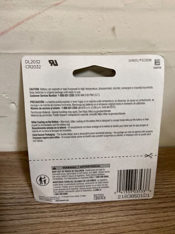 Photo 1 of CR2032 3-Volt Lithium Coin Battery with Child Safety Features for Apple AirTag and Key Fobs (6-Pack)