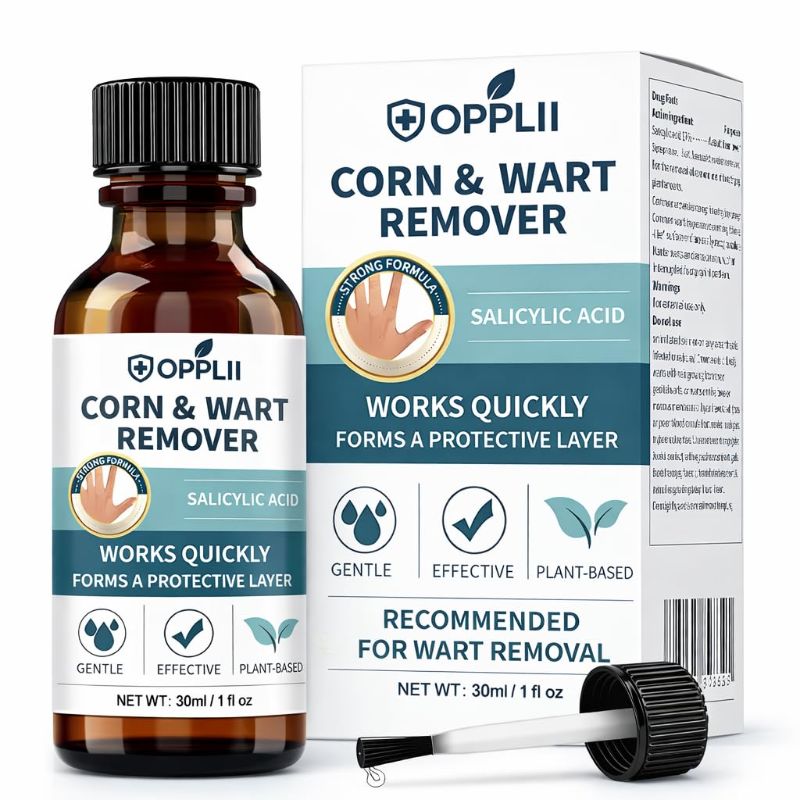 Photo 1 of opplii Wart Remover Liquid with Salicylic Acid for Wart Removal & Corn Care, Targeted Application, 1.01 Fl Oz
