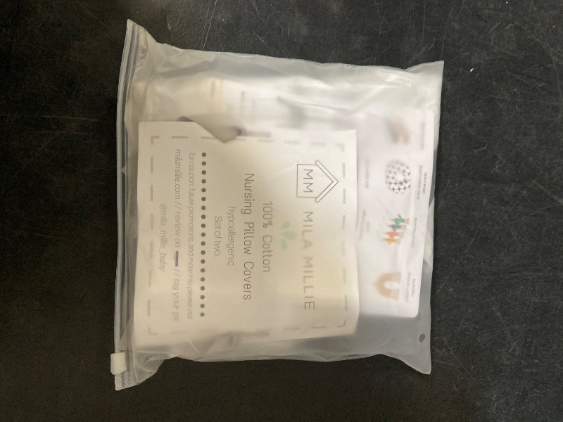 View 3 of Premium Quality 2 Pack Nursing Pillow Covers by Mila Millie - Nordic Swiss Black & White Cross Unisex Design Slipcovers - 100% Cotton Hypoallergenic (Black & White)