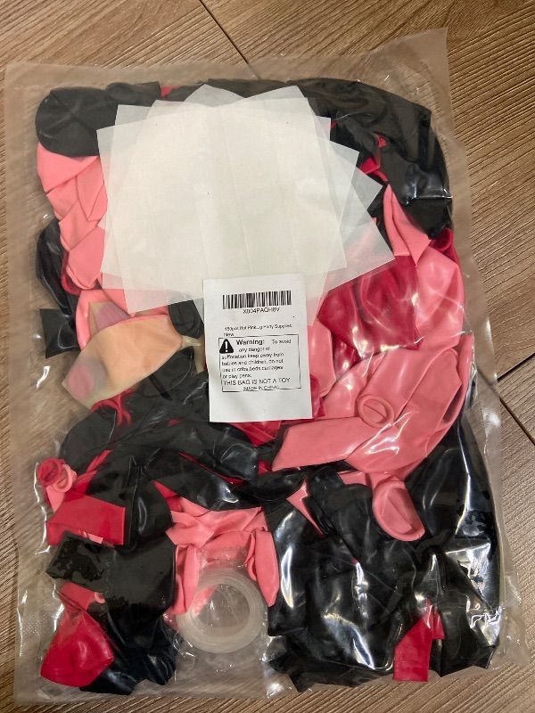 Photo 1 of 150pcs Hot Pink Black Balloon Arch Kit Party Decorations 18 12 10 5In Different Size Color Latex Confetti Balloons for Women Girl Birthday Bridal Baby Shower Wedding Party Supplies