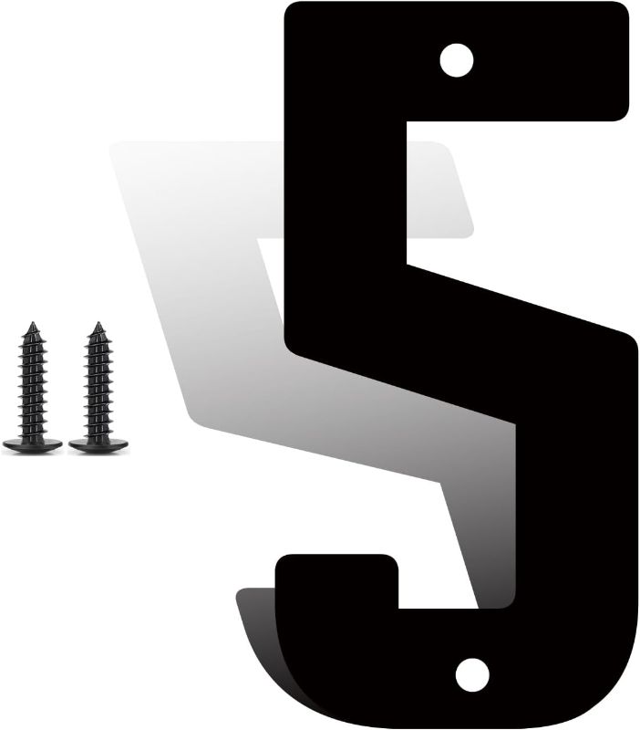 Photo 1 of 4 Inch Metal House Numbers, Metal Address Numbers, Modern Black House Number for Outside, Outdoor Address Number for Apartment Home Street Office Mailbox (5)