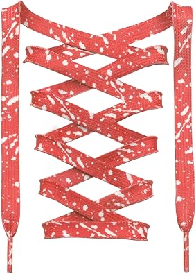 Photo 1 of Art Printed Shoe Laces: Flat Colorful Shoelaces for Sneakers 2 Pair | Pattern String, Stylish Splatter Design, for Skates Shoes, Cool and Fun