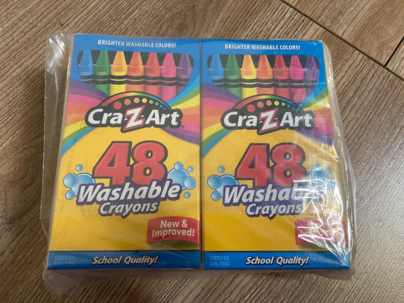Photo 1 of 2pk Cra-Z-Art Washable Classic Crayons, Assorted Colors, Pack Of 48 Crayons
