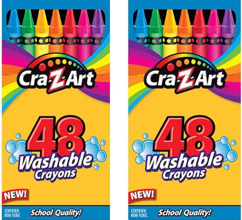 Photo 1 of 2pk Cra-Z-Art Washable Classic Crayons, Assorted Colors, Pack Of 48 Crayons