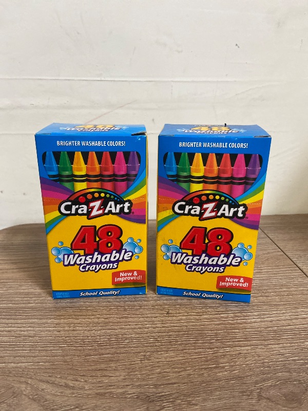 Photo 1 of 2pk Cra-Z-Art Washable Classic Crayons, Assorted Colors, Pack Of 48 Crayons