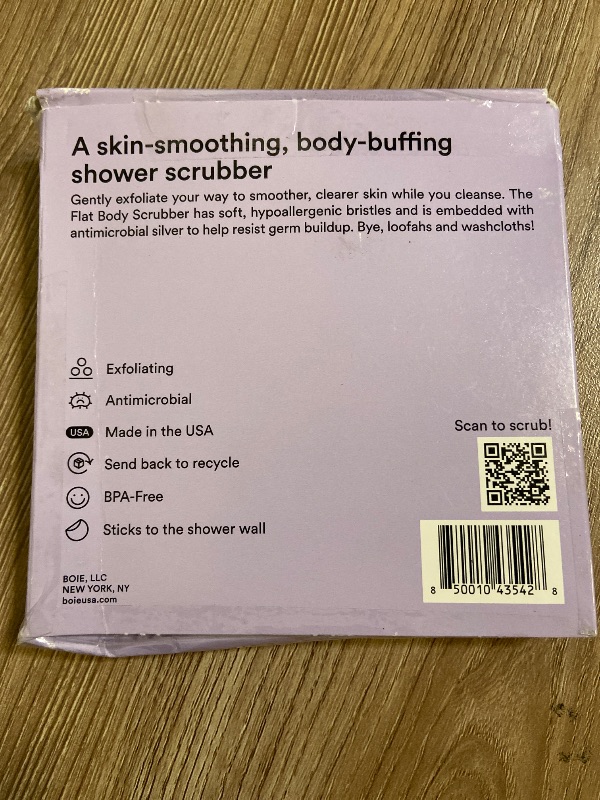 View 5 of Boie USA Flat Body Scrubber - Hygienic, Exfoliating Loofah Alternative - Feels Like Silicone Scrubber Gentle on Sensitive Skin, Hypoallergenic, BPA- & Latex-Free, Made in The USA (Thistle)