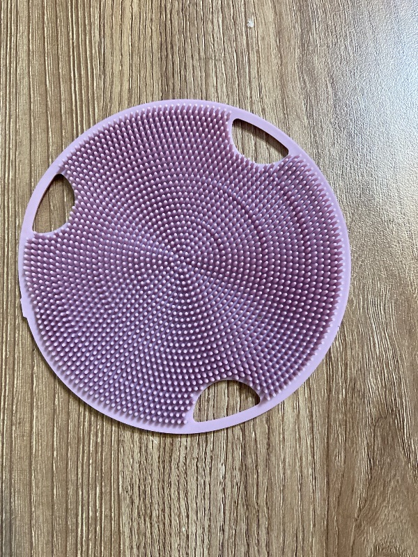 View 2 of Boie USA Flat Body Scrubber - Hygienic, Exfoliating Loofah Alternative - Feels Like Silicone Scrubber Gentle on Sensitive Skin, Hypoallergenic, BPA- & Latex-Free, Made in The USA (Thistle)