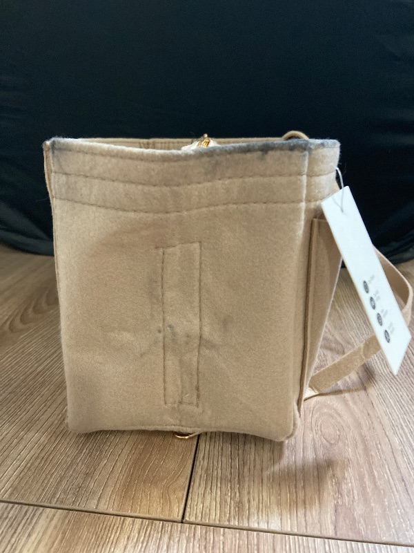 View 6 of ZTUJO Purse Organizer Insert, Felt Bag Organizer with Metal Zipper, Handbag & Tote Shaper, For Speedy Neverfull Tote, 7 Sizes(Medium, Beige)