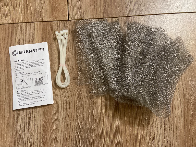 Photo 1 of BRENSTEN Washing Machine Lint Traps – 24-Pcs Washing Machine Lint Catcher with Cable Ties – Rust-Proof Stainless Steel Mesh Washer Lint Catcher – Drain Hose Screen Filters Prevent Clogging of Drains