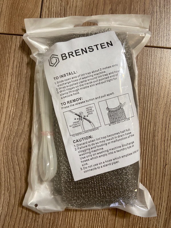 Photo 1 of BRENSTEN Washing Machine Lint Traps – 24-Pcs Washing Machine Lint Catcher with Cable Ties – Rust-Proof Stainless Steel Mesh Washer Lint Catcher – Drain Hose Screen Filters Prevent Clogging of Drains