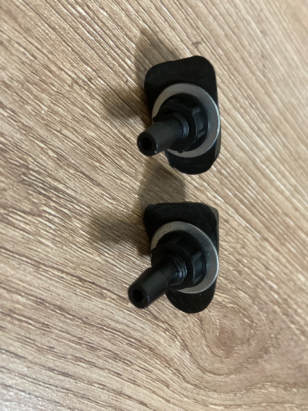 Photo 1 of Downhill 2 PCS Automotive Front Windshield Washer Nozzles, Automotive Wiper Nozzles, Single Hole Adjustable Fan-shaped Washer Nozzle with Brass Regulators, for Most Vehicles (Black)