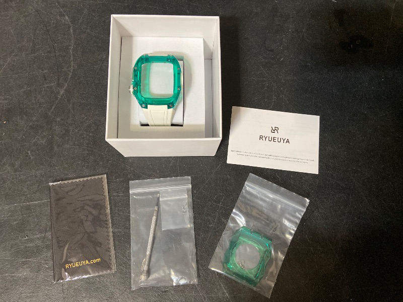 Photo 1 of Apple Watch Case - Green Transparent White - 5023N