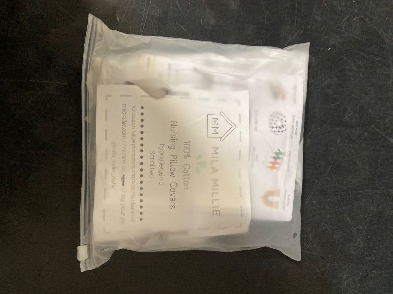 View 3 of Premium Quality 2 Pack Nursing Pillow Covers by Mila Millie - Nordic Swiss Black & White Cross Unisex Design Slipcovers - 100% Cotton Hypoallergenic (Black & White)