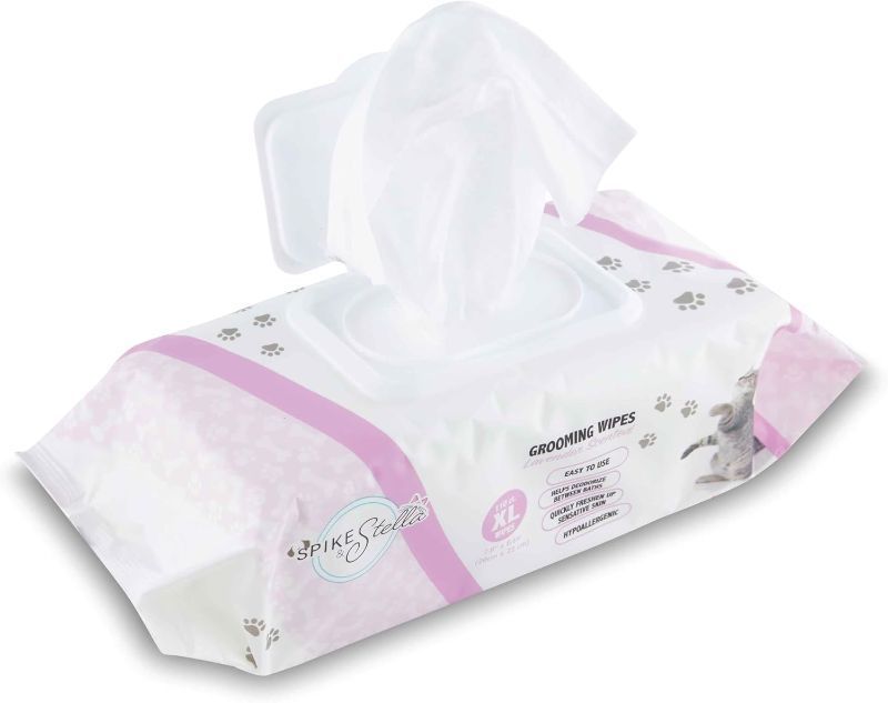Photo 1 of 110 Pack Pet Grooming Wipes - Extra-Large Sizes - Lavender - Hypoallergenic & Extra Durable - Perfect for Dogs & Cats, 8.6"x7.8"