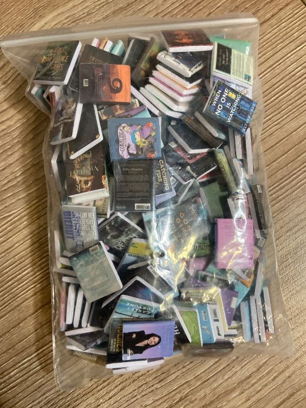 Photo 1 of Anxiety Bookshelf - Shake Off Your Anxiety,Miniature Display Shelf,Contains 240 Miniature Book Models,Antique Style Gift Decoration Mini Bookshelf (Black)
