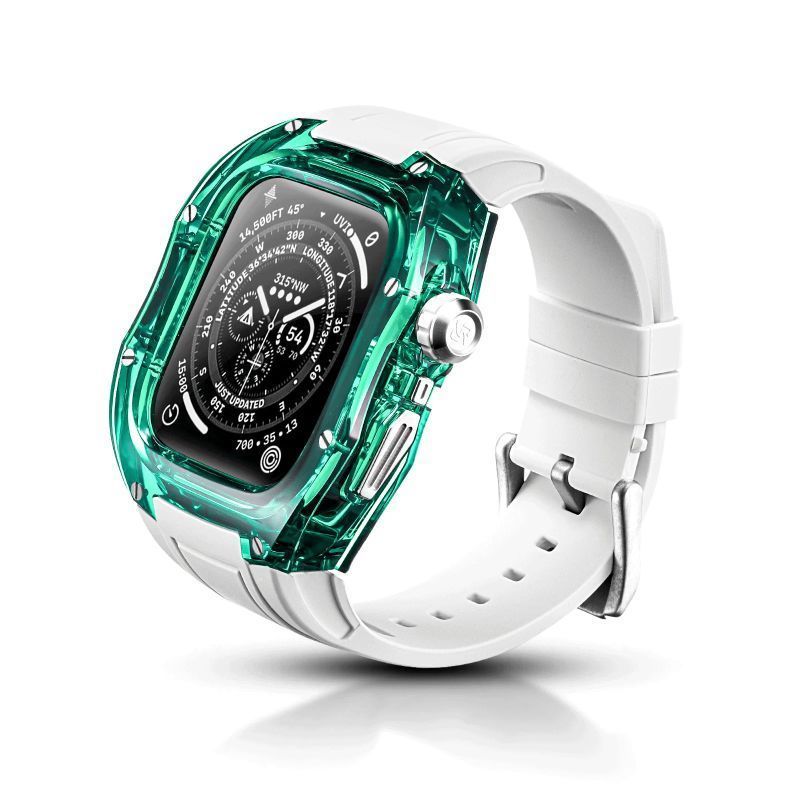 Photo 1 of Apple Watch Case - Green Transparent White - 5023N