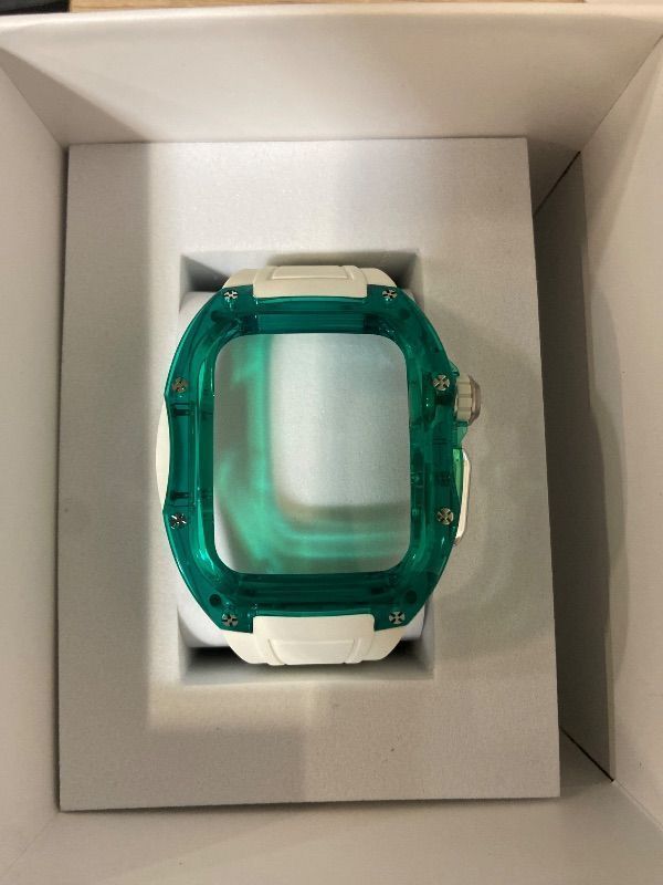 Photo 1 of Apple Watch Case - Green Transparent White - 5023N