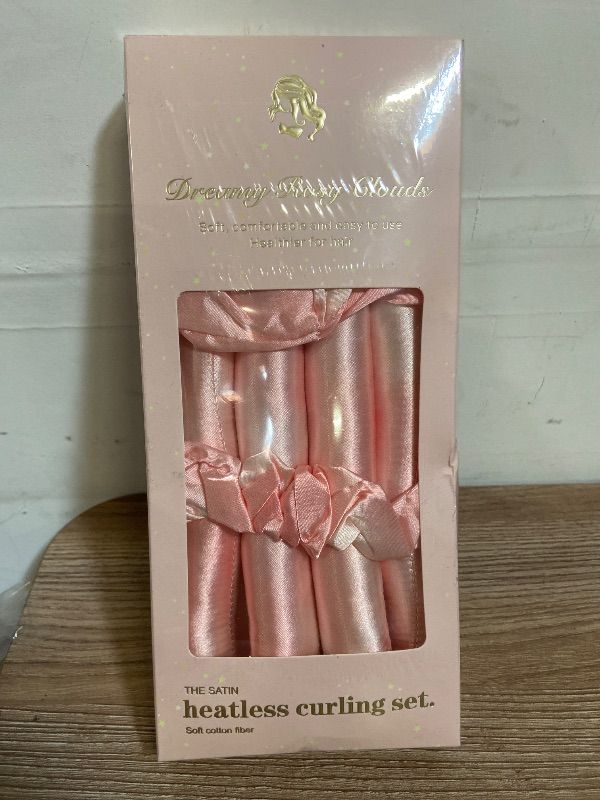 Photo 1 of Satin Heatless Curling Set - Hair Rollers for Curls Heatless Hair Curlers & Hot Rollers Hair Curlers to Sleep in Curling Rod Headband Curler (Dreamy Rosy Clouds)