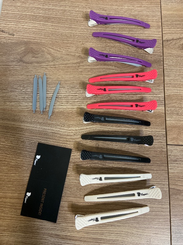 Photo 1 of Fagaci Firm Grip Hair Clips with Silicone Band - Duckbill Sectioning and Styling Clips, Durable Alligator Clips for Women's Hair, Long Duck Billed Salon Clips