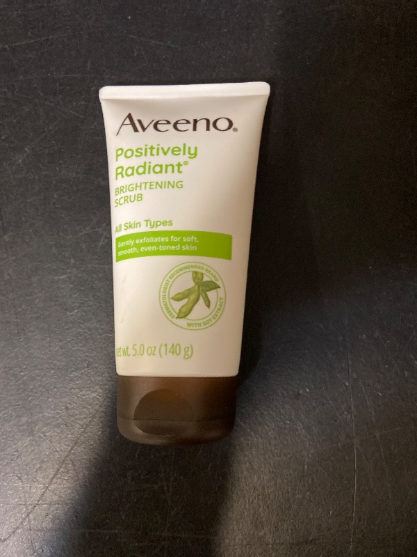 Photo 1 of Aveeno Positively Radiant Skin Brightening Exfoliating Daily Facial Scrub, Moisture-Rich Soy Extract, Oil- & Soap-Free Tone-Evening Face Cleanser, Hypoallergenic & Non-Comedogenic, 5 oz