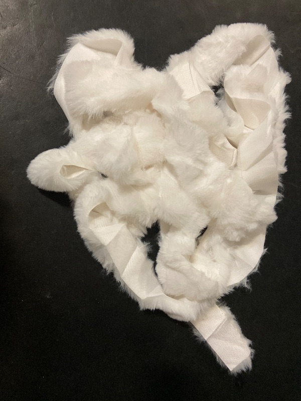 Photo 1 of 22 Yard White Faux Fur Fabric Ribbon Trim for Christmas Tree Garland Decor, Holiday Party Decor, DIY Craft, Costume, Wreath