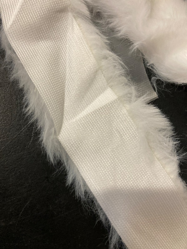 Photo 1 of 22 Yard White Faux Fur Fabric Ribbon Trim for Christmas Tree Garland Decor, Holiday Party Decor, DIY Craft, Costume, Wreath