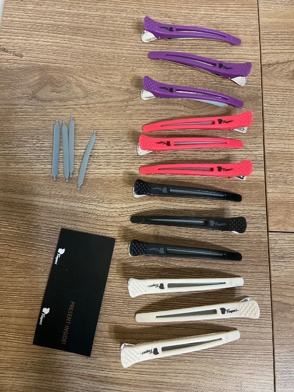 Photo 1 of Fagaci Firm Grip Hair Clips with Silicone Band - Duckbill Sectioning and Styling Clips, Durable Alligator Clips for Women's Hair, Long Duck Billed Salon Clips