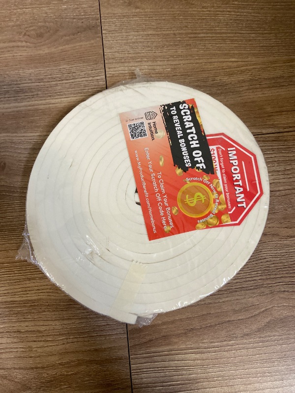 Photo 1 of 33 Feet Weather Stripping Seal for Doors and Windows Insulation Strip Weatherproof Self Stick Seal 5/16" x 1/2" Soundproof High Density Foam Insulation Tape Adhesive