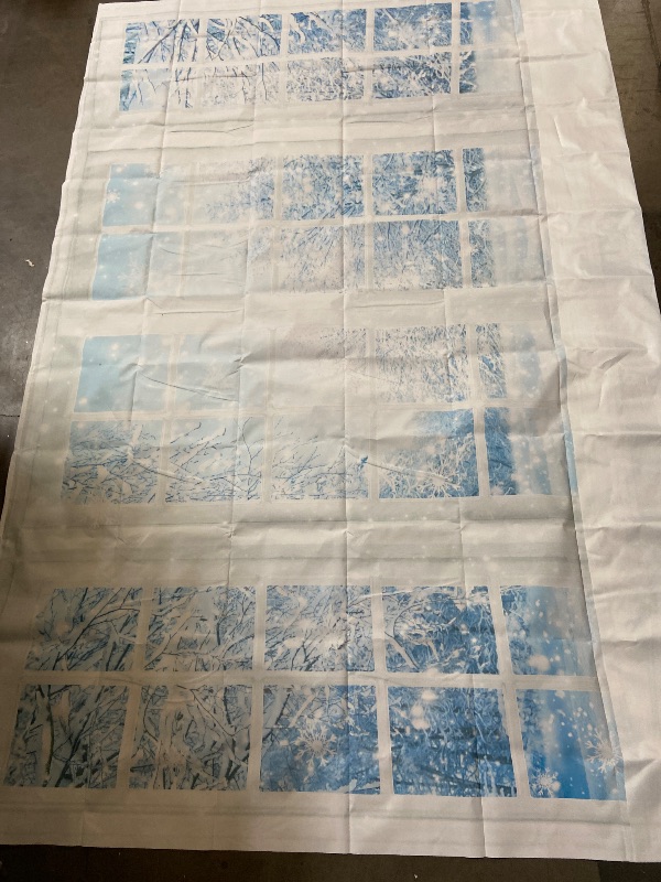 Photo 1 of 8x6FT Winter Window Backdrop Winter Snowflakes Snowy Scenery Wonderland Photography Background Christmas Holiday Family Party Decorations Photo Studio Props 8x6FT