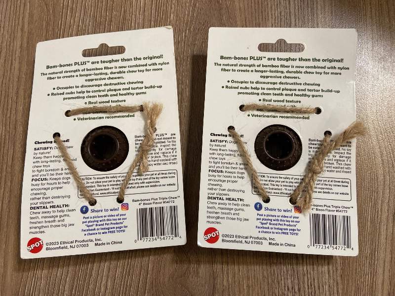 Photo 1 of 2PK Ethical Pet BAMBONE Plus Triple CHEW Bison 4?