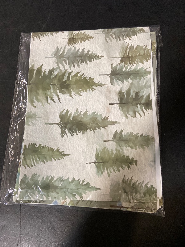 Photo 1 of AnyDesign 12 Sheets Forest Theme Wrapping Paper -Not Roll- Watercolor Green Tree Elk Gift Wrap Paper Folded Flat for Woodland Birthday Wedding Baby Shower DIY Crafts, 19.7 x 27.6 Inch