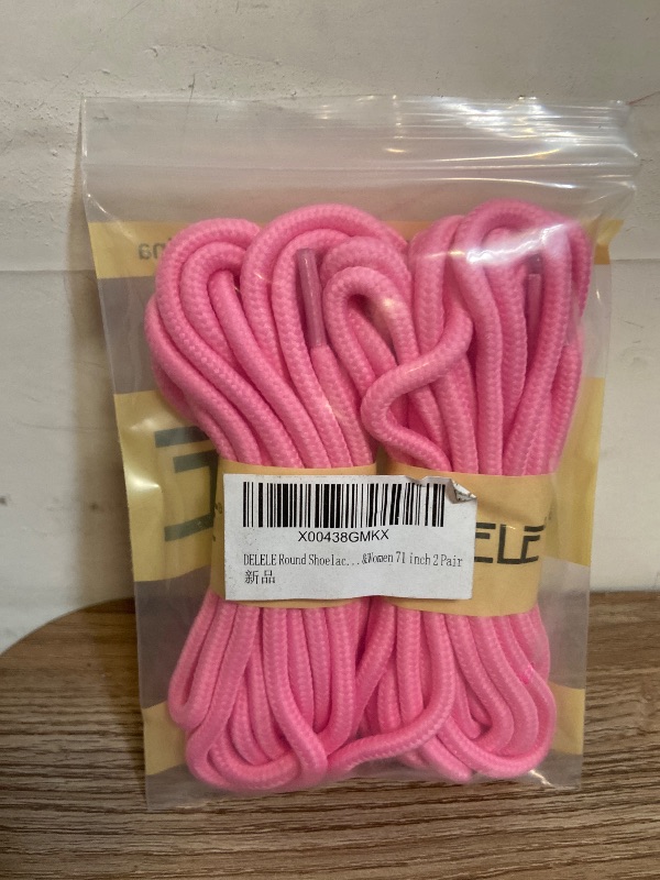 Photo 1 of DELELE Round Shoe Laces for Athletic: 71 Inch Pink Hiking Laces