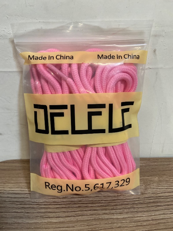 Photo 1 of DELELE Round Shoe Laces for Athletic: 71 Inch Pink Hiking Laces