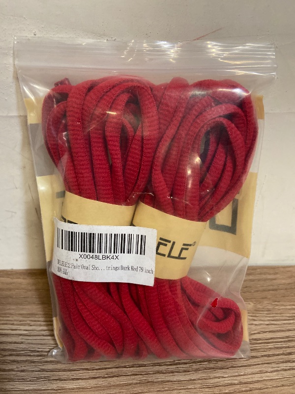 Photo 1 of 2Pair Oval 42 Colors Half Round 1/4" Athletic Shoe Laces for Sport/Running Shoes Shoe Strings - Dark Red