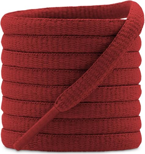 Photo 1 of 2Pair Oval 42 Colors Half Round 1/4" Athletic Shoe Laces for Sport/Running Shoes Shoe Strings - Dark Red
