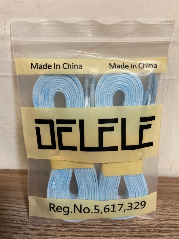 Photo 1 of 2 Pairs Reflective Shoelace Flat Safety Laces for Shoes Sneakers Boots Light Blue