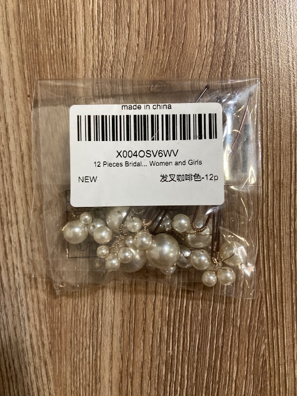 Photo 1 of 12 Pieces Bridal Pearl Hair Accessories Wedding Handmade Pearl Hair Pins for Brides, Women and Girls