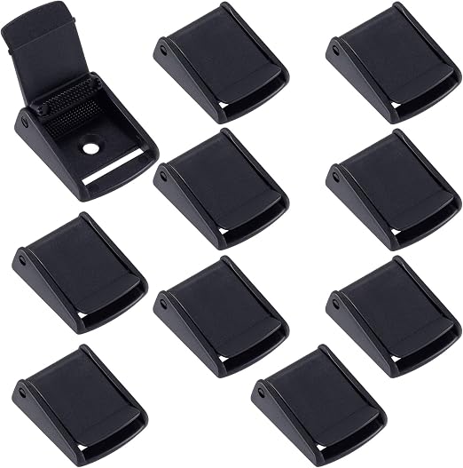View 1 of 20 Pack 25mm/ 1 inch Buckle Clips for Tie-Down Straps, Plastic Cam Buckles Toggle Fasteners for DIY Craft Backpack Luggage- Black