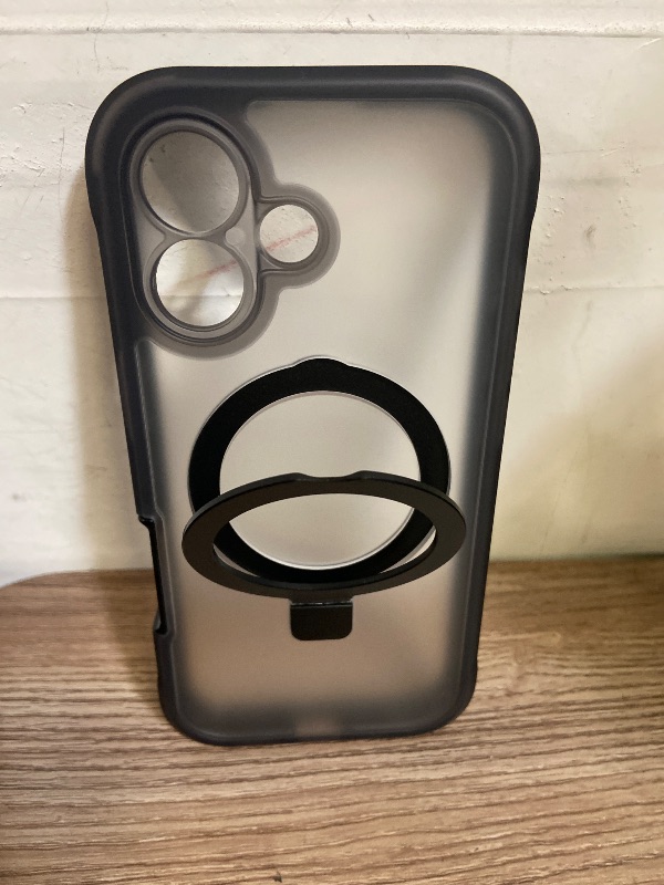 Photo 1 of Casehas for iPhone 17 Case with Magnetic Invisible Stand [Compatible with MagSafe] Military Drop Protection Shockproof Slim Translucent Skin-Touch Case Cover Black